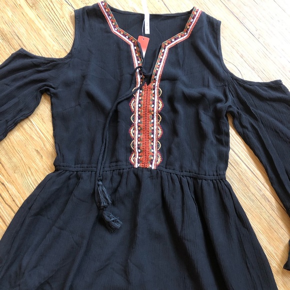 True Destiny Embroidered Cold Shoulder Dress - Picture 2 of 7